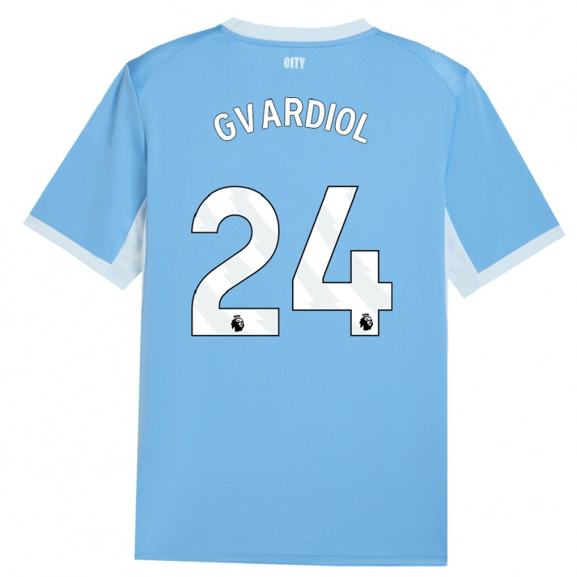 Danxen Dames Josko Gvardiol #24 Licht Hemelsblauw Wit Thuisshirt Thuistenue 2026/27 T-Shirt