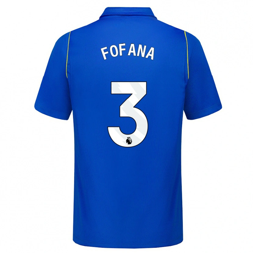 Danxen Dames Wesley Fofana #3 Blauw Geel Thuisshirt Thuistenue 2026/27 T-Shirt