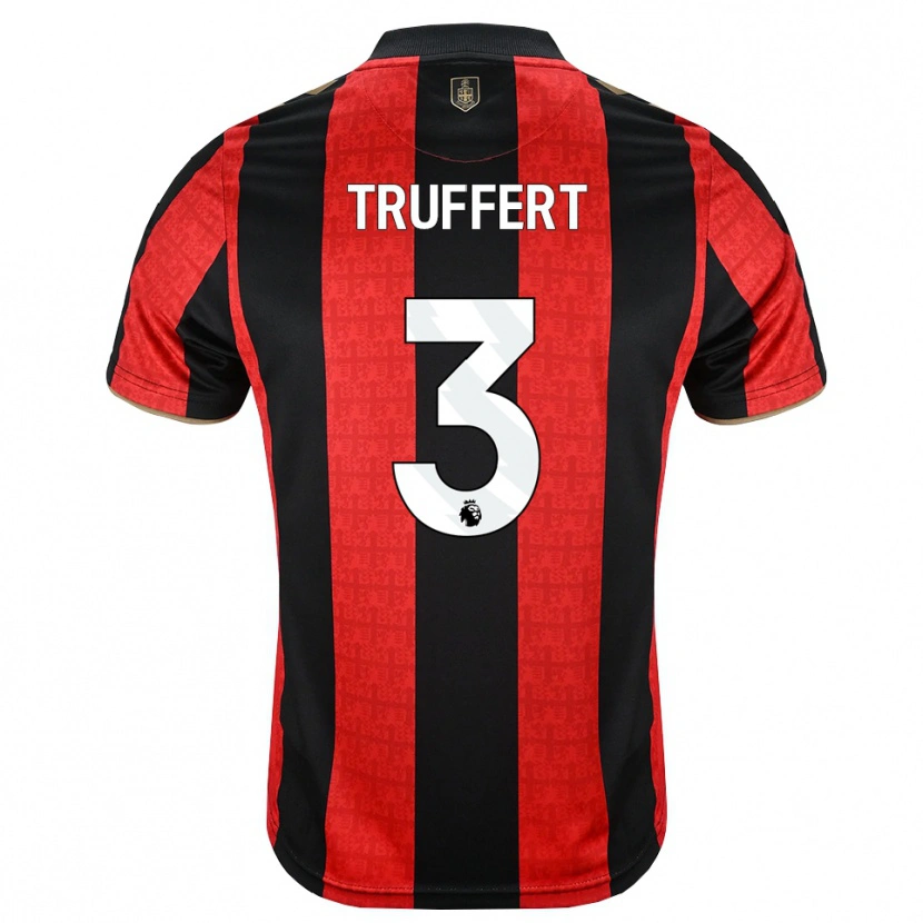 Danxen Dames Adrien Truffert #3 Goudgeel Rood Zwart Thuisshirt Thuistenue 2026/27 T-Shirt