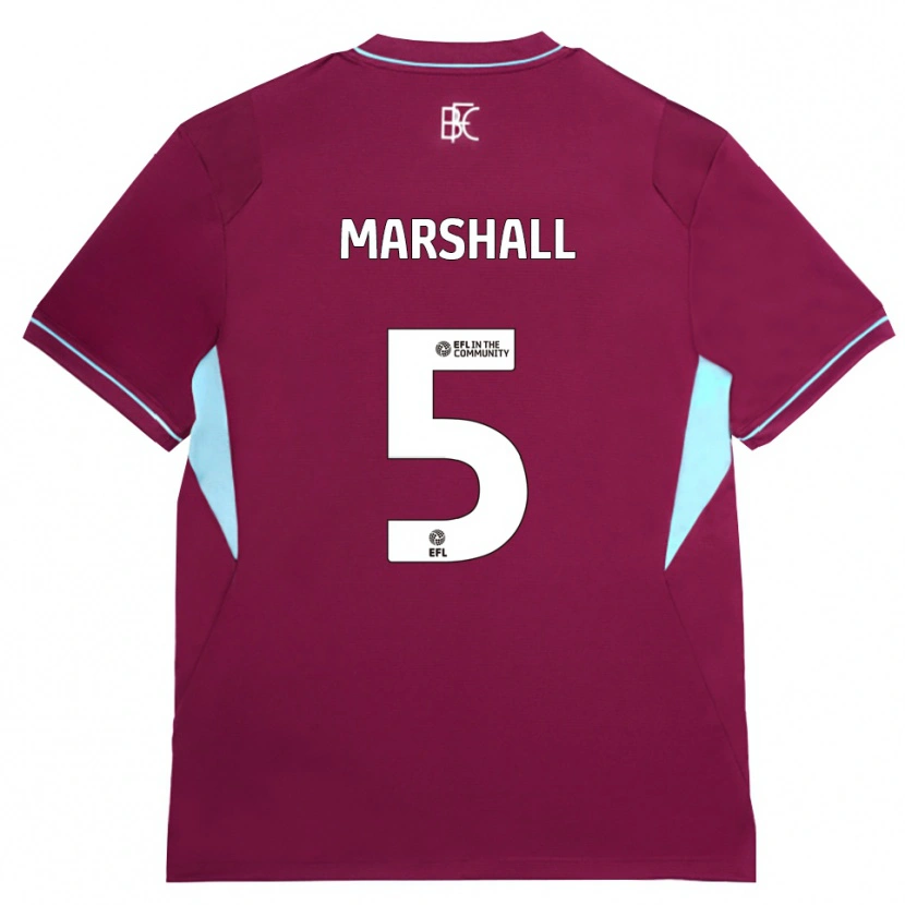 Danxen Dames Georgia Marshall #5 Bordeaux Groen Thuisshirt Thuistenue 2026/27 T-Shirt