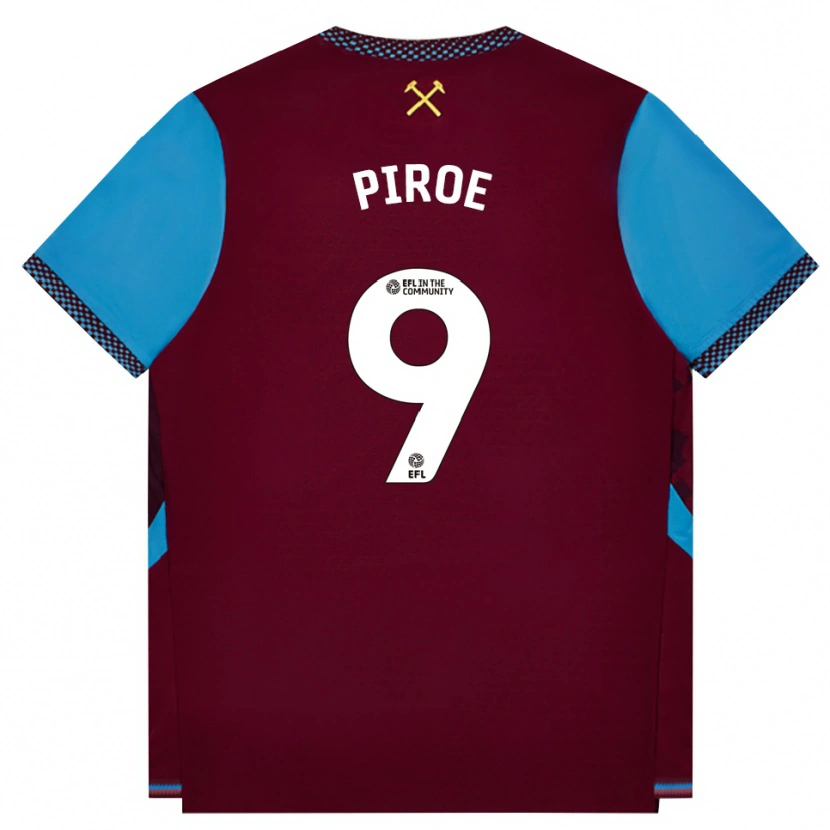Danxen Dames Joël Piroe #9 Bordeaux Korenbloemblauw Thuisshirt Thuistenue 2026/27 T-Shirt