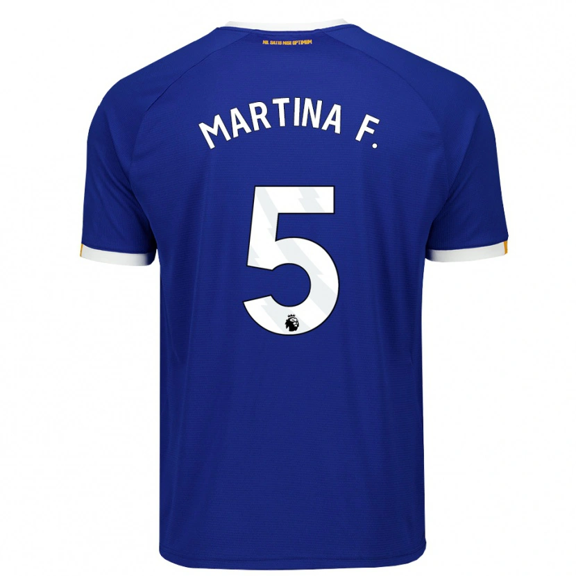 Danxen Dames Martina Fernández #5 Blauw Wit Geel Thuisshirt Thuistenue 2026/27 T-Shirt