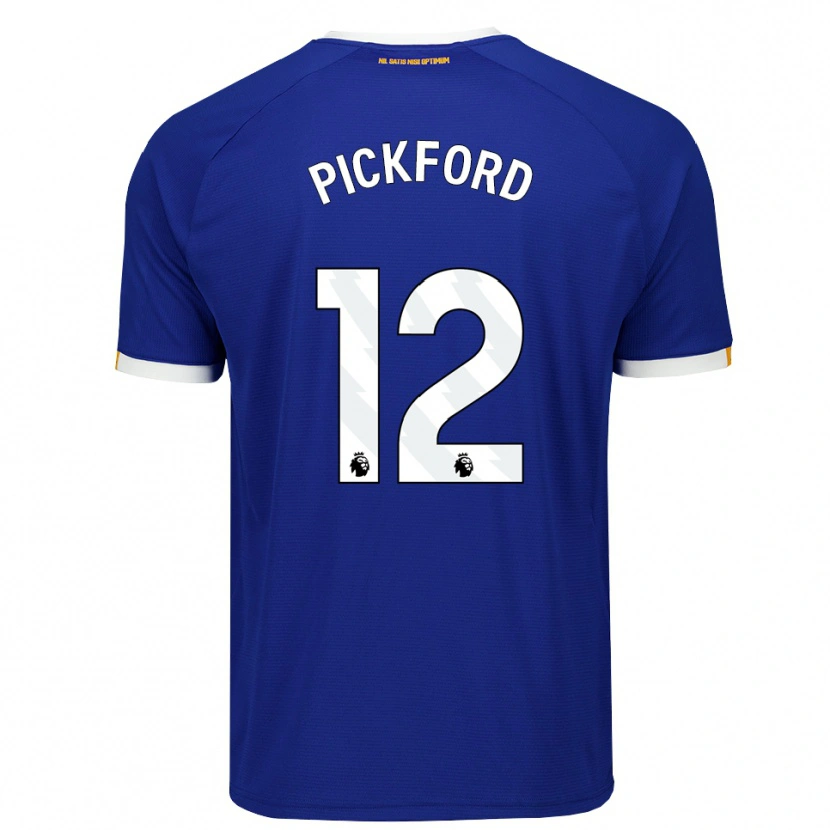 Danxen Dames Jordan Pickford #12 Blauw Wit Geel Thuisshirt Thuistenue 2026/27 T-Shirt