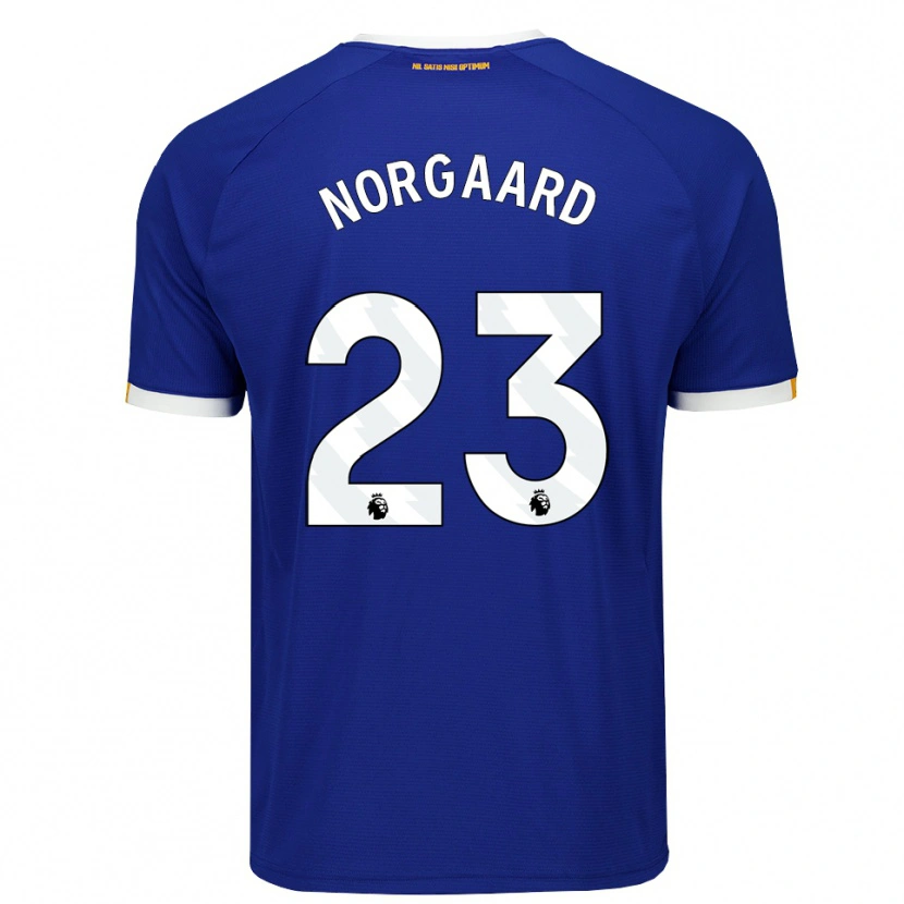 Danxen Dames Christian Nørgaard #23 Blauw Wit Geel Thuisshirt Thuistenue 2026/27 T-Shirt