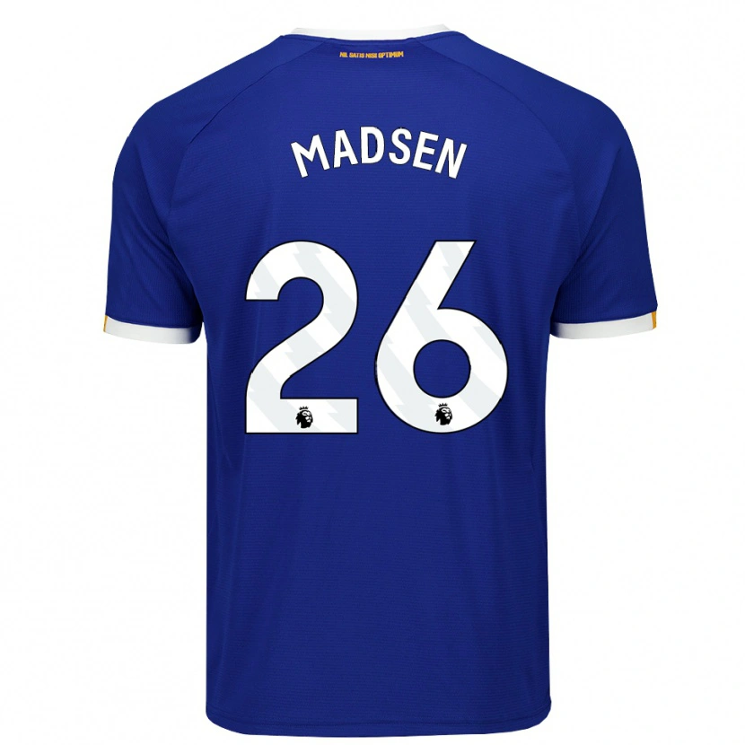 Danxen Dames Rikke Madsen #26 Blauw Wit Geel Thuisshirt Thuistenue 2026/27 T-Shirt