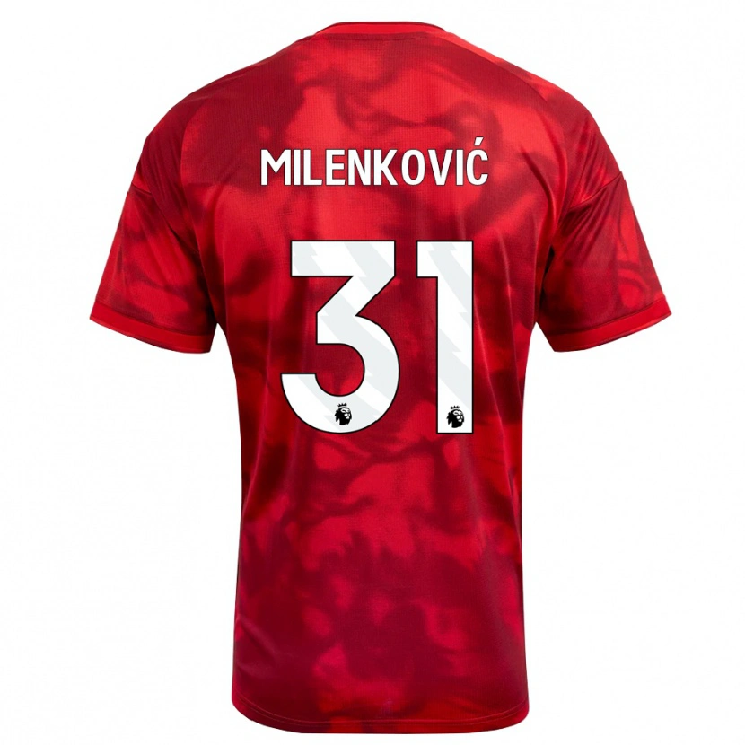 Danxen Dames Nikola Milenković #31 Krimson Wit Thuisshirt Thuistenue 2026/27 T-Shirt