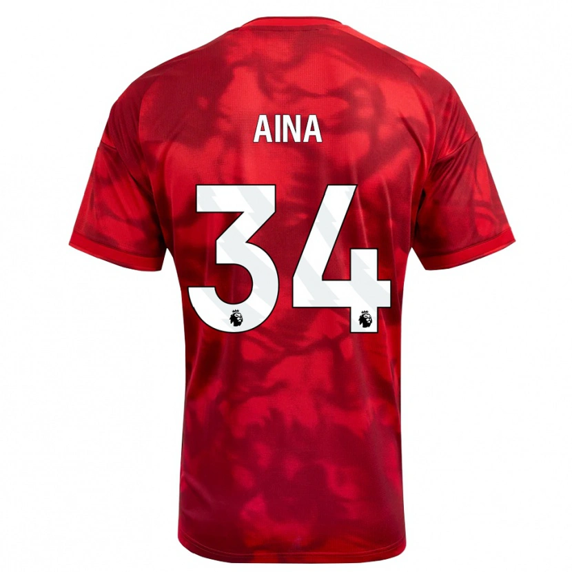 Danxen Dames Ola Aina #34 Krimson Wit Thuisshirt Thuistenue 2026/27 T-Shirt