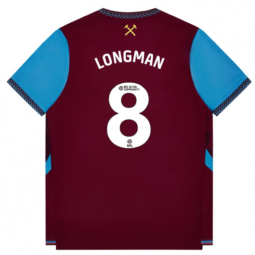 Danxen Dames Jude Longman #8 Bordeaux Korenbloemblauw Thuisshirt Thuistenue 2026/27 T-Shirt