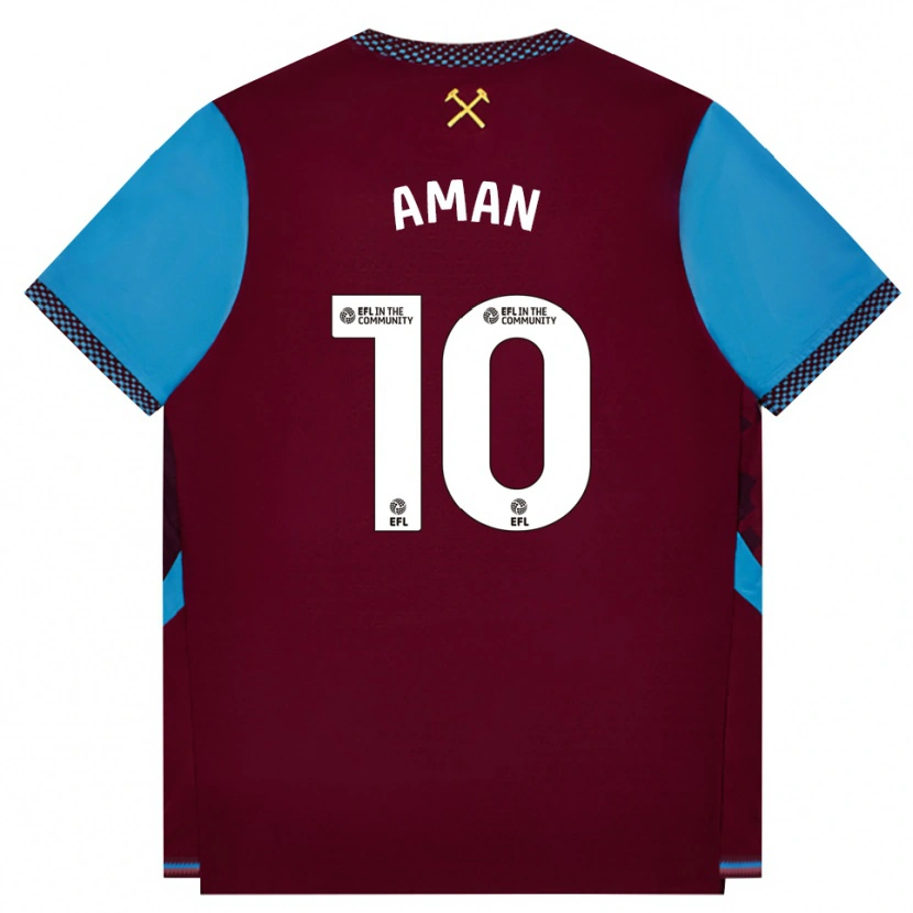 Danxen Dames Abdulkareem Aman #10 Bordeaux Korenbloemblauw Thuisshirt Thuistenue 2026/27 T-Shirt