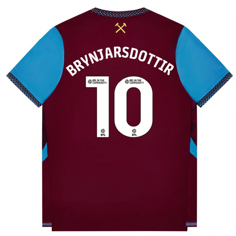 Danxen Dames Dagný Brynjarsdóttir #10 Bordeaux Korenbloemblauw Thuisshirt Thuistenue 2026/27 T-Shirt