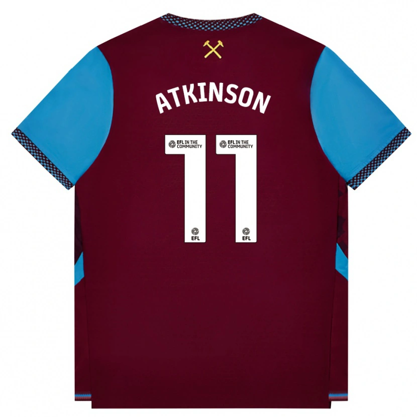 Danxen Dames Izzy Atkinson #11 Bordeaux Korenbloemblauw Thuisshirt Thuistenue 2026/27 T-Shirt