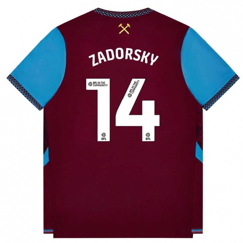 Danxen Dames Shelina Zadorsky #14 Bordeaux Korenbloemblauw Thuisshirt Thuistenue 2026/27 T-Shirt