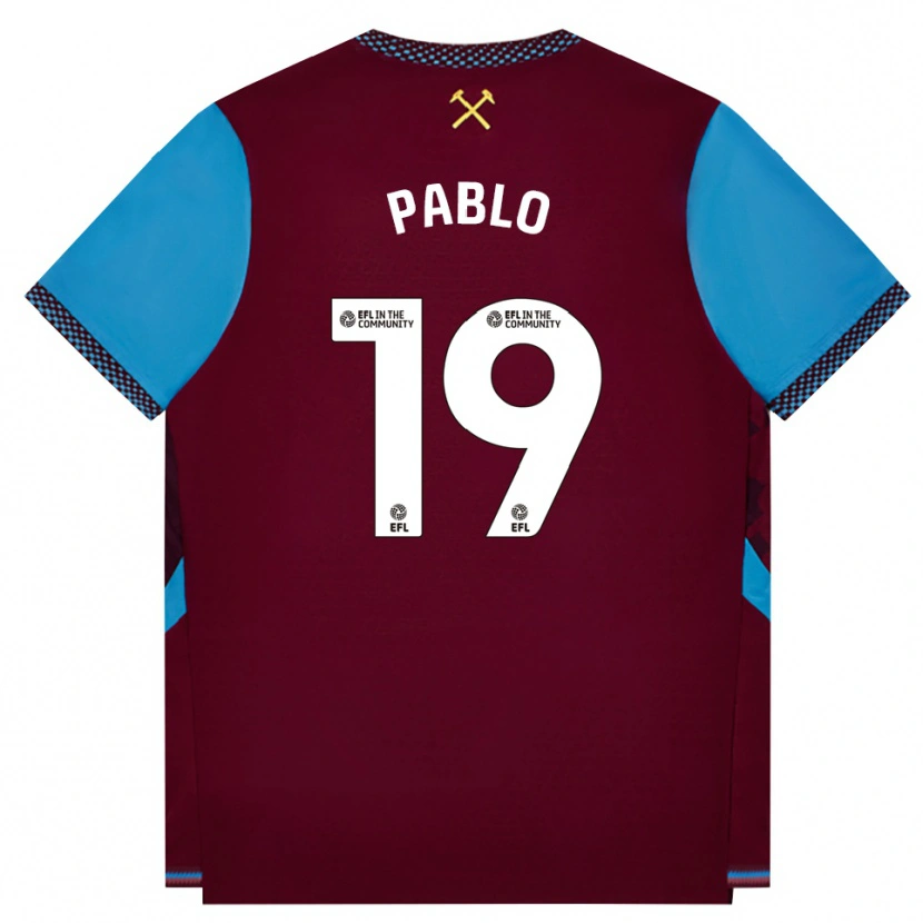 Danxen Dames Pablo Felipe Pereira De Jesus #19 Bordeaux Korenbloemblauw Thuisshirt Thuistenue 2026/27 T-Shirt