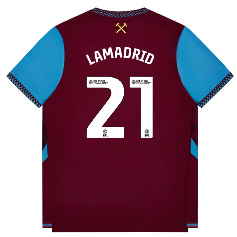 Danxen Dames Keiber Lamadrid #21 Bordeaux Korenbloemblauw Thuisshirt Thuistenue 2026/27 T-Shirt