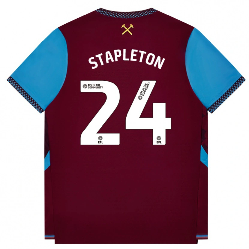 Danxen Dames Jessie Stapleton #24 Bordeaux Korenbloemblauw Thuisshirt Thuistenue 2026/27 T-Shirt