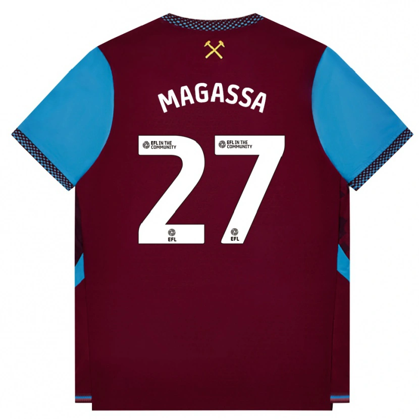 Danxen Dames Soungoutou Magassa #27 Bordeaux Korenbloemblauw Thuisshirt Thuistenue 2026/27 T-Shirt