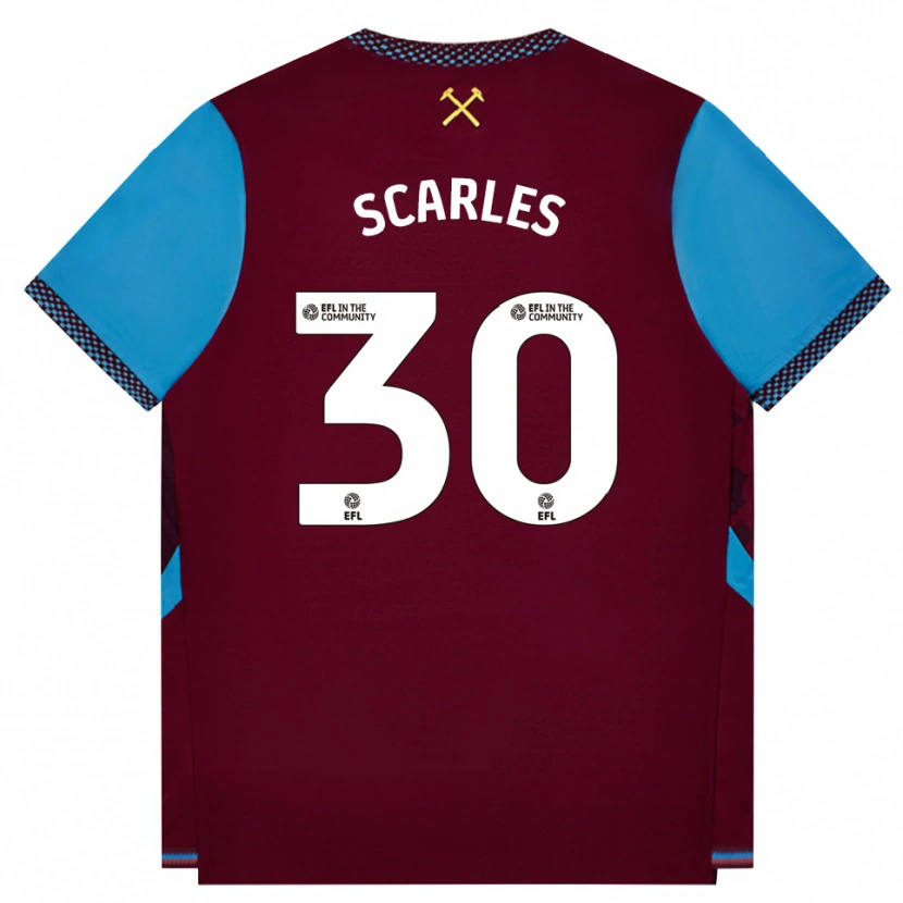 Danxen Dames Oliver Scarles #30 Bordeaux Korenbloemblauw Thuisshirt Thuistenue 2026/27 T-Shirt