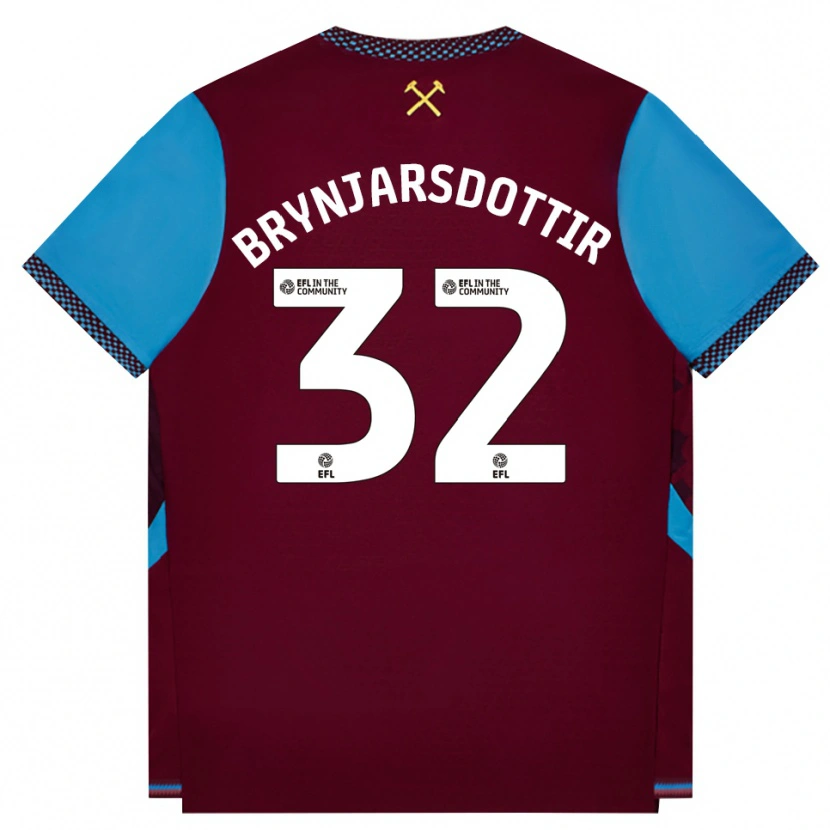 Danxen Dames Dagny Brynjarsdottir #32 Bordeaux Korenbloemblauw Thuisshirt Thuistenue 2026/27 T-Shirt