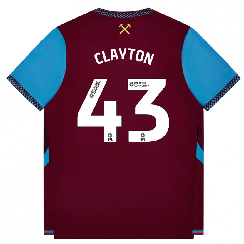 Danxen Dames Regan Clayton #43 Bordeaux Korenbloemblauw Thuisshirt Thuistenue 2026/27 T-Shirt