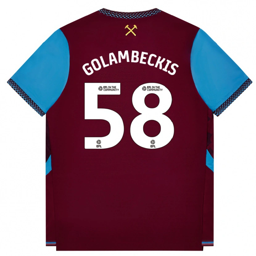 Danxen Dames Airidas Golambeckis #58 Bordeaux Korenbloemblauw Thuisshirt Thuistenue 2026/27 T-Shirt