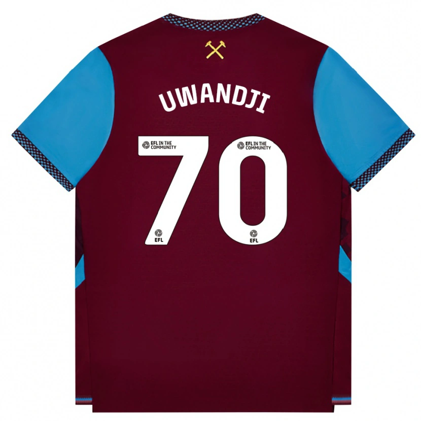Danxen Dames Blaise Uwandji #70 Bordeaux Korenbloemblauw Thuisshirt Thuistenue 2026/27 T-Shirt