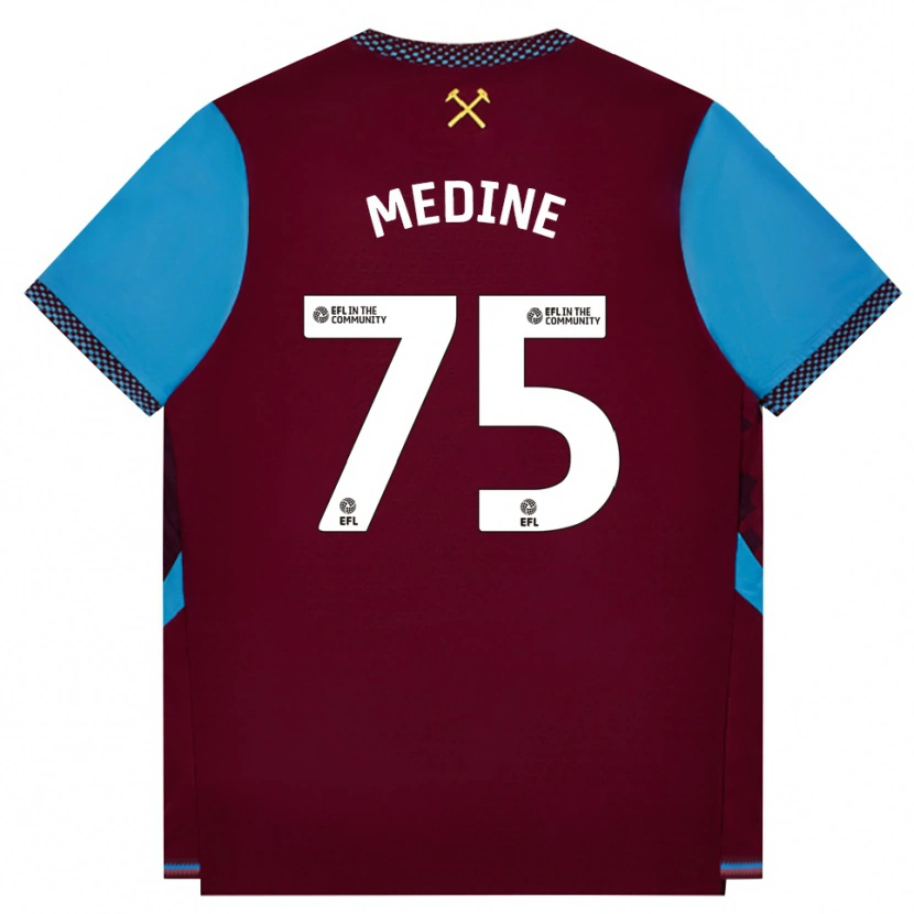 Danxen Dames Jethro Medine #75 Bordeaux Korenbloemblauw Thuisshirt Thuistenue 2026/27 T-Shirt
