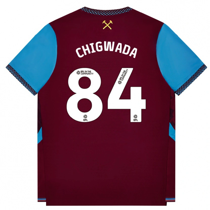 Danxen Dames David Chigwada #84 Bordeaux Korenbloemblauw Thuisshirt Thuistenue 2026/27 T-Shirt