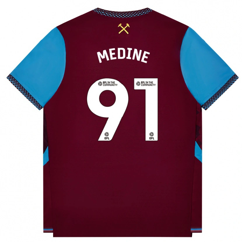 Danxen Dames Jephthah Medine #91 Bordeaux Korenbloemblauw Thuisshirt Thuistenue 2026/27 T-Shirt