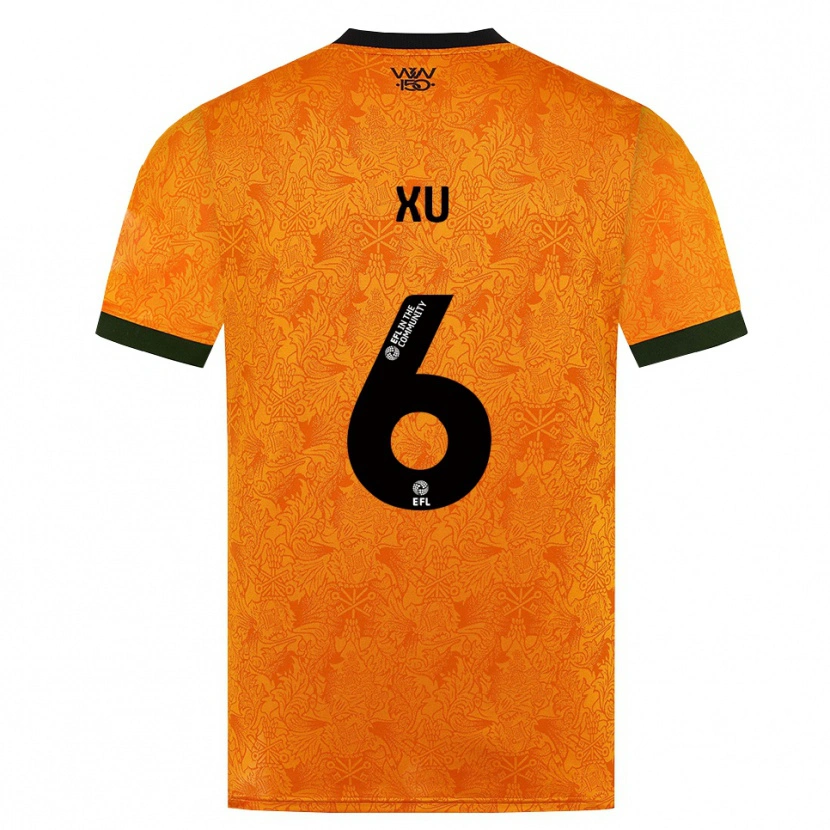 Danxen Dames Bin Xu #6 Oranje Zwart Thuisshirt Thuistenue 2026/27 T-Shirt