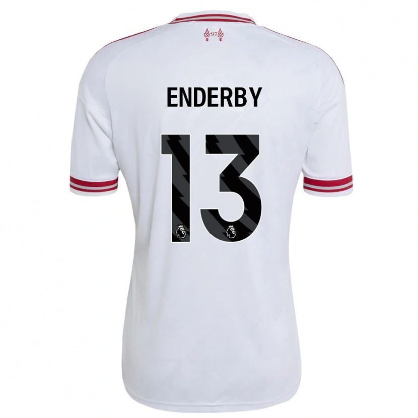 Danxen Dames Mia Enderby #13 Rood Wit Uitshirt Uittenue 2026/27 T-Shirt