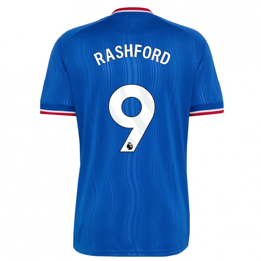 Danxen Dames Marcus Rashford #9 Blauw Wit Rood Uitshirt Uittenue 2026/27 T-Shirt