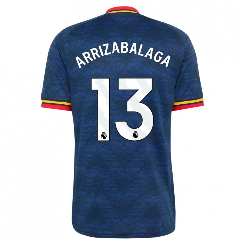 Danxen Dames Kepa Arrizabalaga #13 Middernachtblauw Geel Rood Uitshirt Uittenue 2026/27 T-Shirt