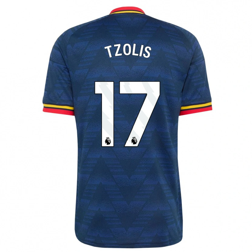 Danxen Dames Christos Tzolis #17 Middernachtblauw Geel Rood Uitshirt Uittenue 2026/27 T-Shirt