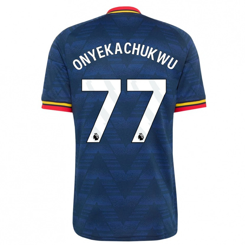 Danxen Dames Samuel Onyekachukwu #77 Middernachtblauw Geel Rood Uitshirt Uittenue 2026/27 T-Shirt