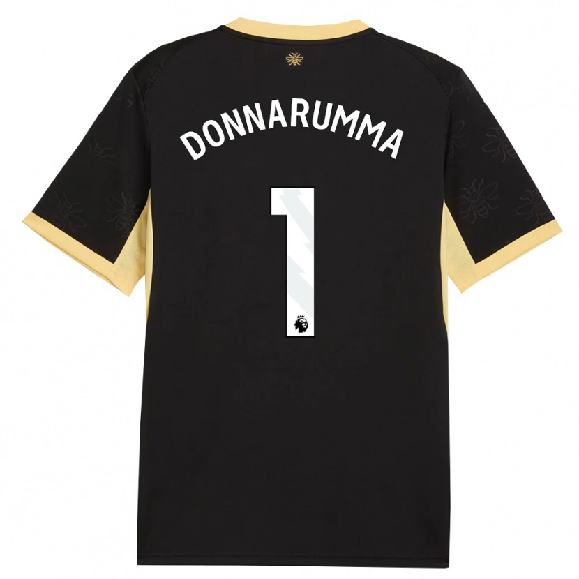 Danxen Dames Gianluigi Donnarumma #1 Zwart Geel Uitshirt Uittenue 2026/27 T-Shirt