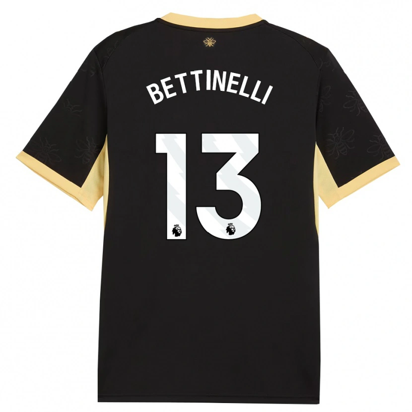 Danxen Dames Marcus Bettinelli #13 Zwart Geel Uitshirt Uittenue 2026/27 T-Shirt