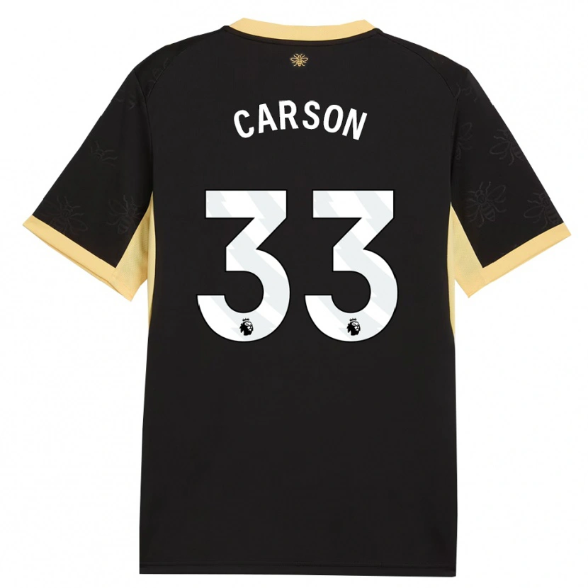 Danxen Dames Scott Carson #33 Zwart Geel Uitshirt Uittenue 2026/27 T-Shirt