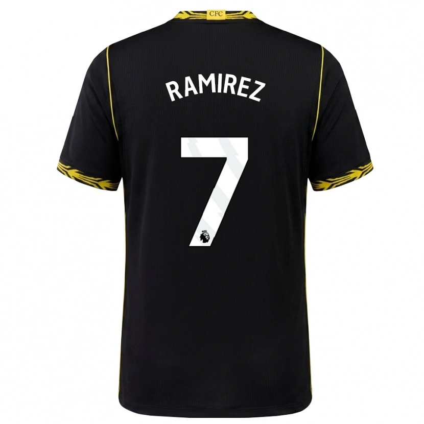 Danxen Dames Mayra Ramírez #7 Zwart Geel Uitshirt Uittenue 2026/27 T-Shirt