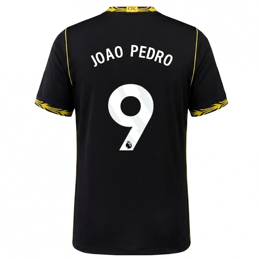 Danxen Dames João Pedro #9 Zwart Geel Uitshirt Uittenue 2026/27 T-Shirt