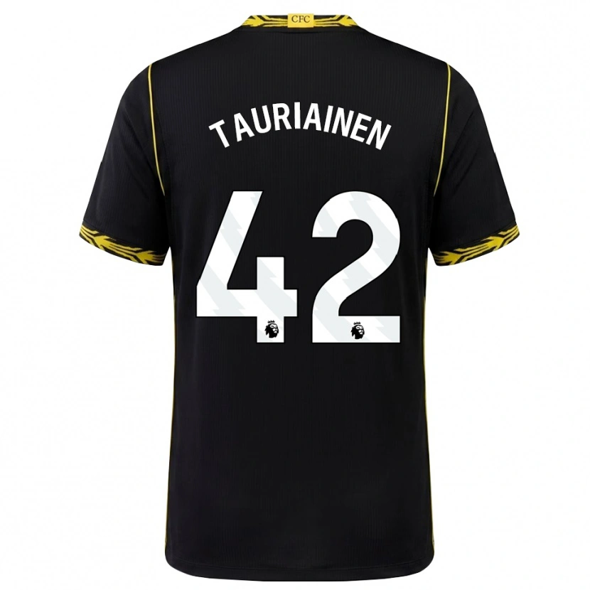 Danxen Dames Jimi Tauriainen #42 Zwart Geel Uitshirt Uittenue 2026/27 T-Shirt