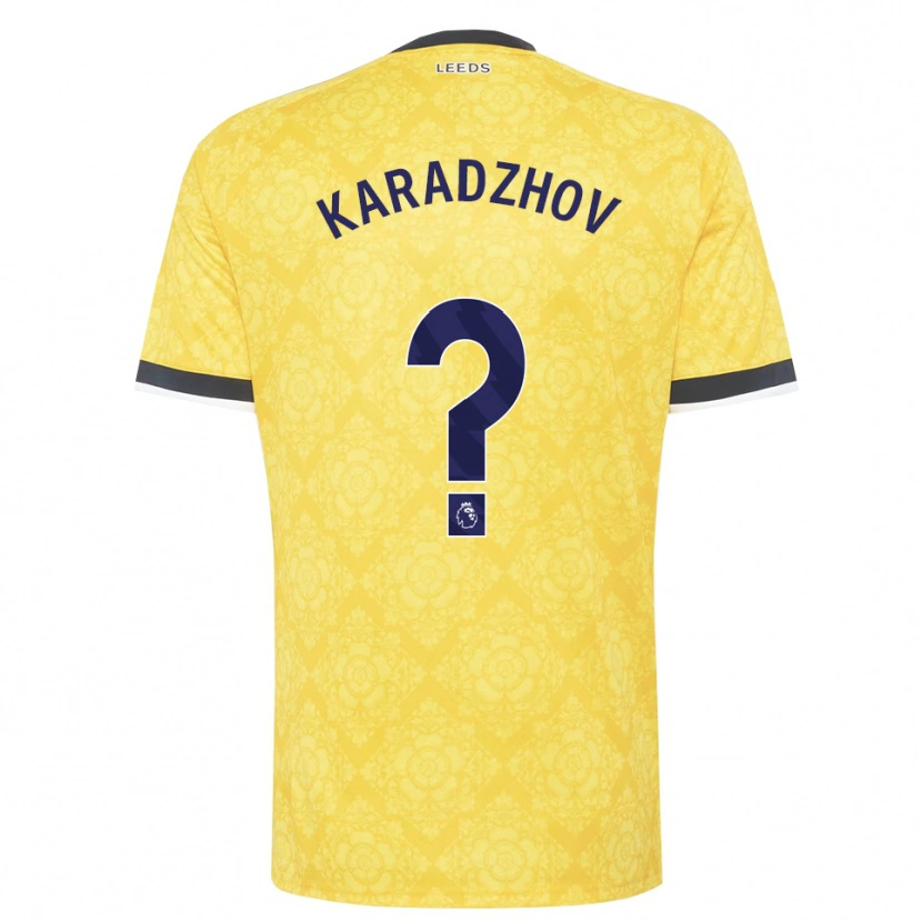 Danxen Dames Viktor Karadzhov #0 Geel Wit Zwart Uitshirt Uittenue 2026/27 T-Shirt