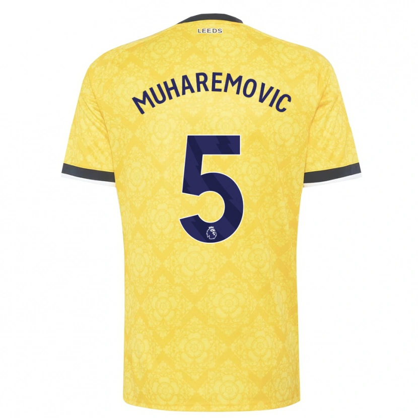 Danxen Dames Tarik Muharemović #5 Geel Wit Zwart Uitshirt Uittenue 2026/27 T-Shirt