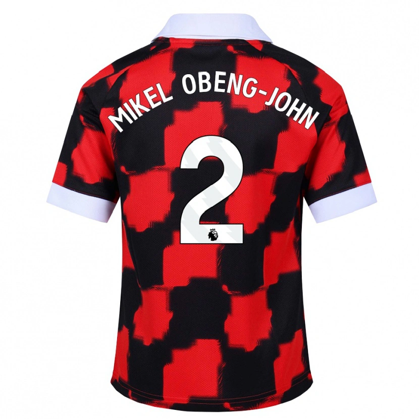 Danxen Dames Joe Mikel Obeng-John #2 Rood Wit Zwart Uitshirt Uittenue 2026/27 T-Shirt