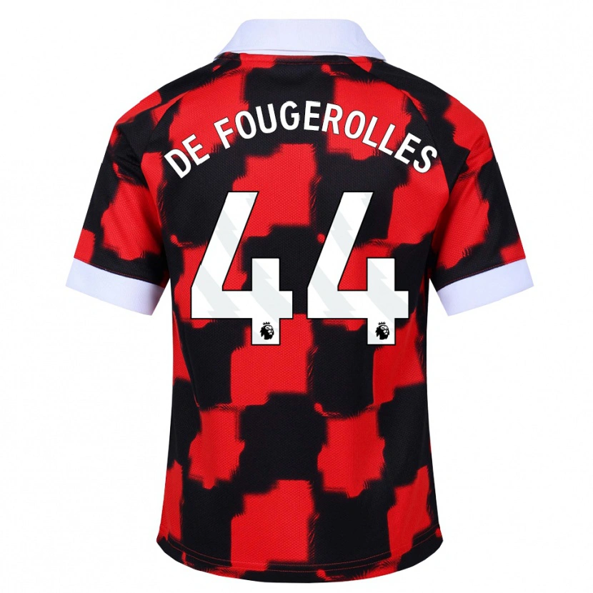 Danxen Dames Luc De Fougerolles #44 Rood Wit Zwart Uitshirt Uittenue 2026/27 T-Shirt