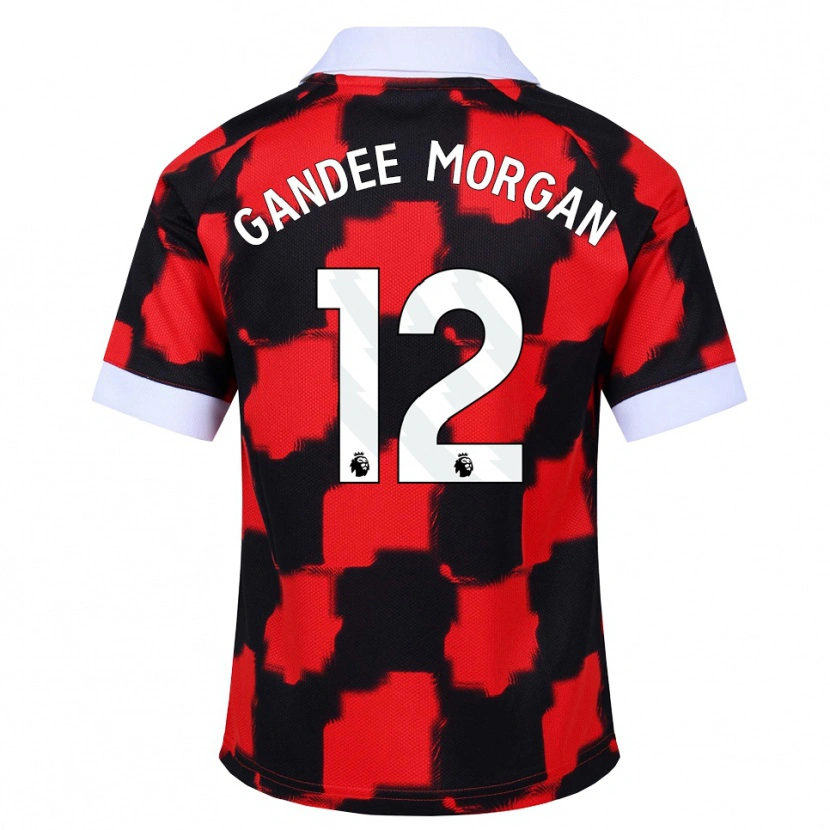 Danxen Dames Stella Gandee Morgan #12 Rood Wit Zwart Uitshirt Uittenue 2026/27 T-Shirt
