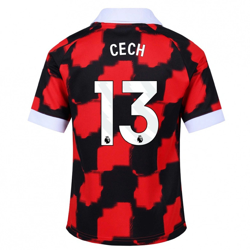 Danxen Dames Damian Cech #13 Rood Wit Zwart Uitshirt Uittenue 2026/27 T-Shirt