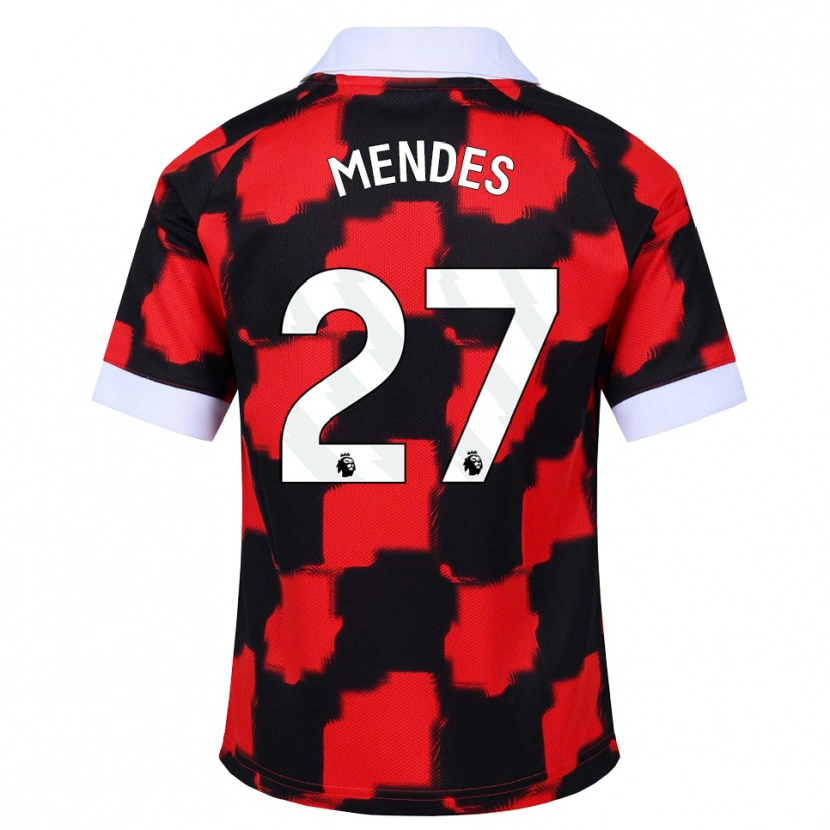 Danxen Dames Megalie Mendes #27 Rood Wit Zwart Uitshirt Uittenue 2026/27 T-Shirt