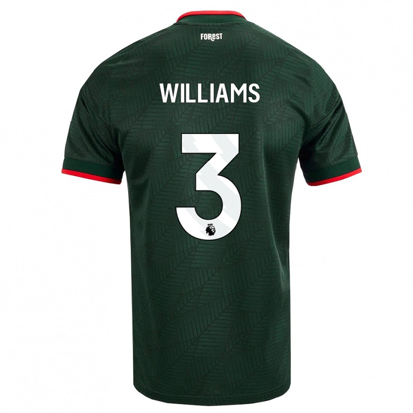 Danxen Dames Neco Williams #3 Donkergroen Rood Uitshirt Uittenue 2026/27 T-Shirt