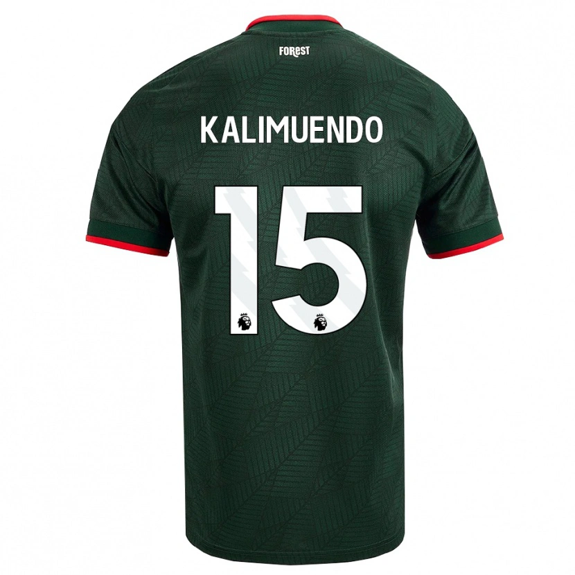 Danxen Dames Arnaud Kalimuendo #15 Donkergroen Rood Uitshirt Uittenue 2026/27 T-Shirt