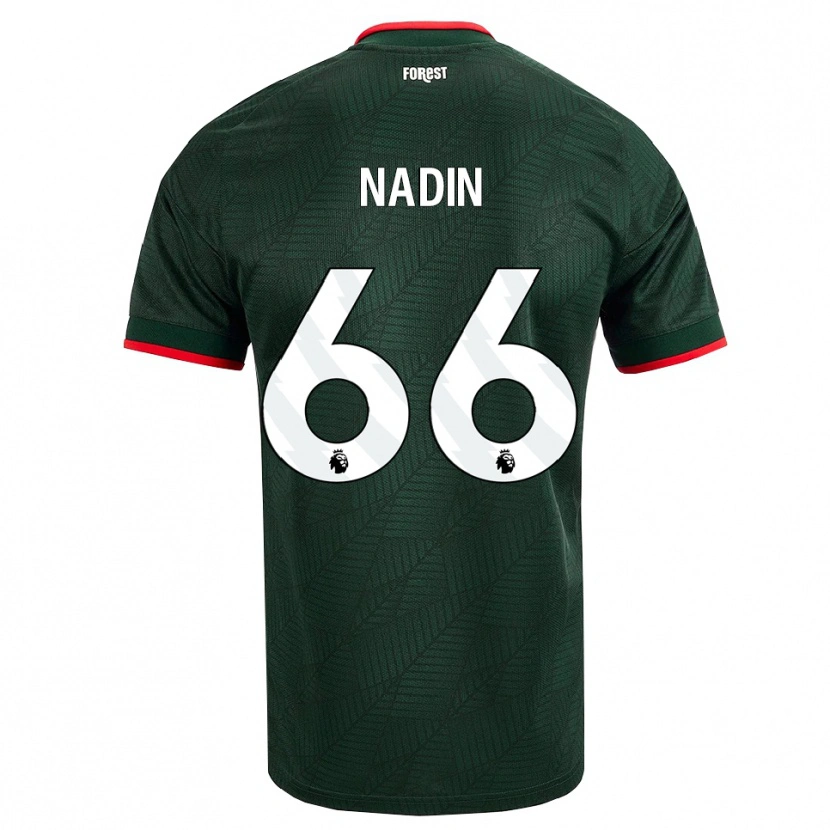 Danxen Dames Jack Nadin #66 Donkergroen Rood Uitshirt Uittenue 2026/27 T-Shirt